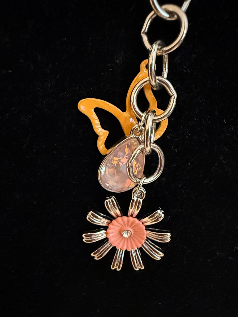 NWT Aerial Orange/Silver Charm Necklace, Earrings & Bracelet Set-3Fer! - Picture 9 of 10